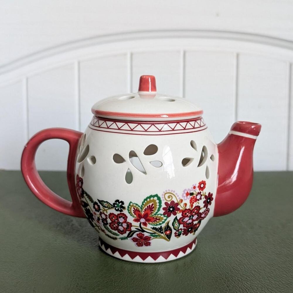 Floral Teapot Wax Warmer/Tealight Candle Holder